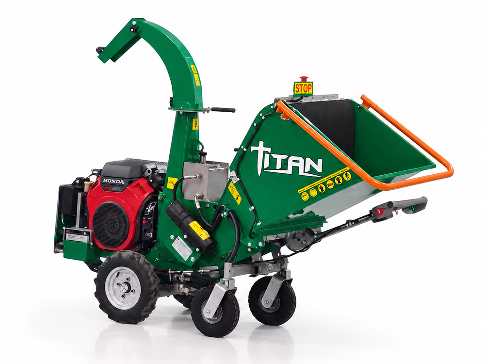 Titan Pro 21 HP hydrostatic wheeled drum wood chipper